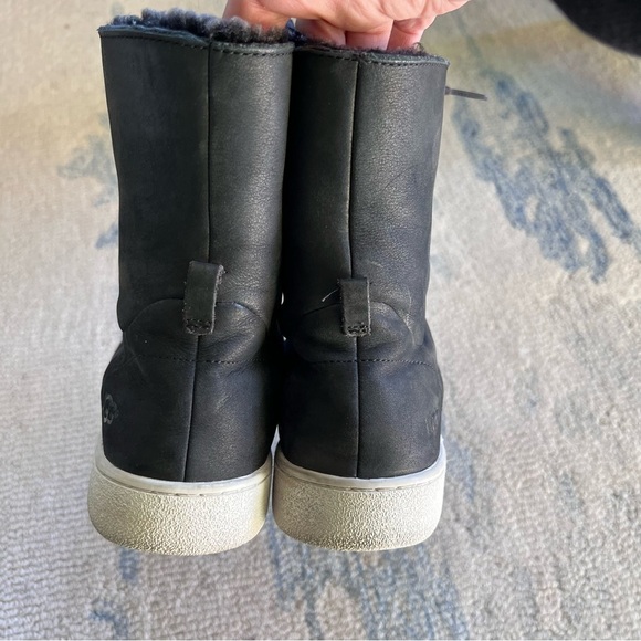 UGG STARLYN SHEEP SKIN SHERPA LINED HIGH TOP SNEAKERS BOOTS SIZE 10 BLACK - Picture 5 of 10